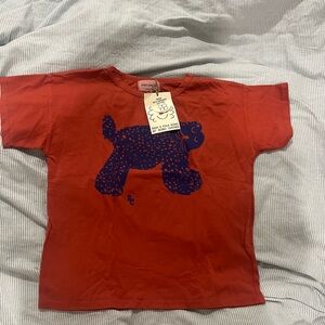 Bobo Choses Red Kids T-Shirt with Cat Design